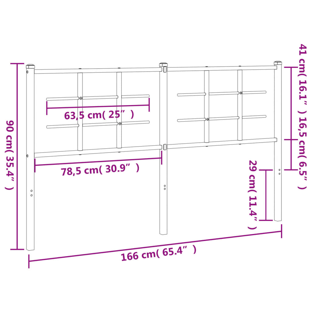 Testiera in Metallo Bianco 160 cm 355645