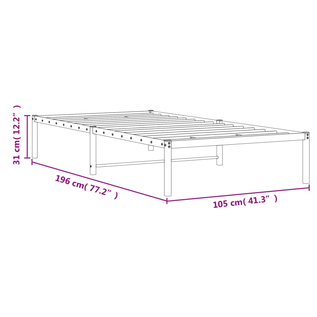 Giroletto in Metallo Nero 100x190 cm 373649