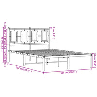 Giroletto con Testiera in Metallo Nero 120x200 cm 374239