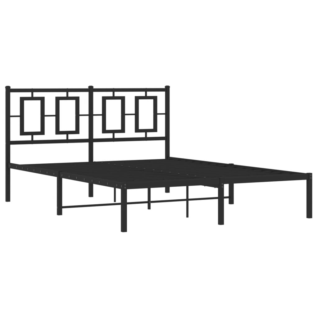 Giroletto con Testiera in Metallo Nero 135x190 cm 374240