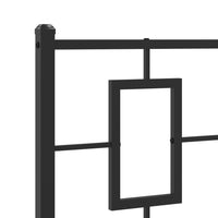 Giroletto con Testiera e Pediera Metallo Nero 107x203 cm 374255