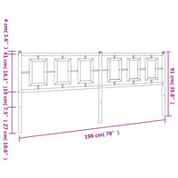 Testiera in Metallo Nero 193 cm 374278