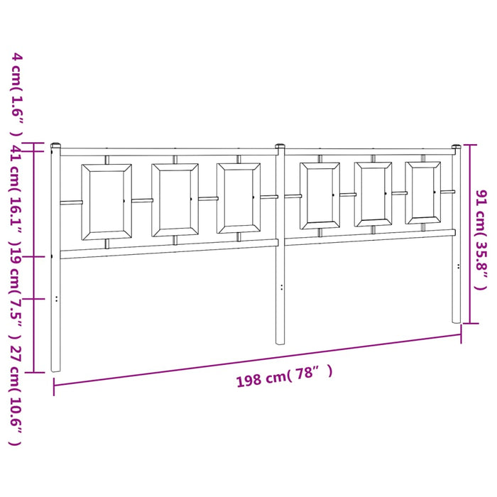 Testiera in Metallo Nero 193 cm 374278