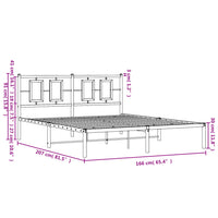 Giroletto con Testiera Metallo Bianco 160x200 cm 374293