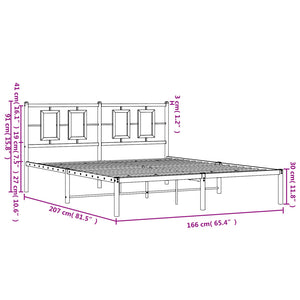 Giroletto con Testiera Metallo Bianco 160x200 cm 374293