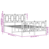 Giroletto con Testiera e Pediera Metallo Bianco 120x200 cm 374306