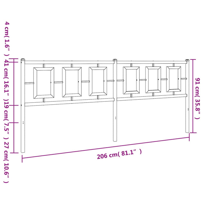 Testiera in Metallo Bianco 200 cm 374328