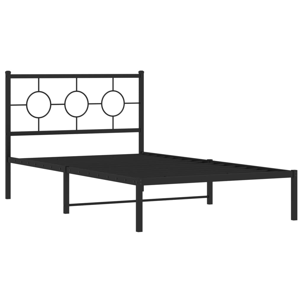 Giroletto con Testiera in Metallo Nero 107x203 cm 376222