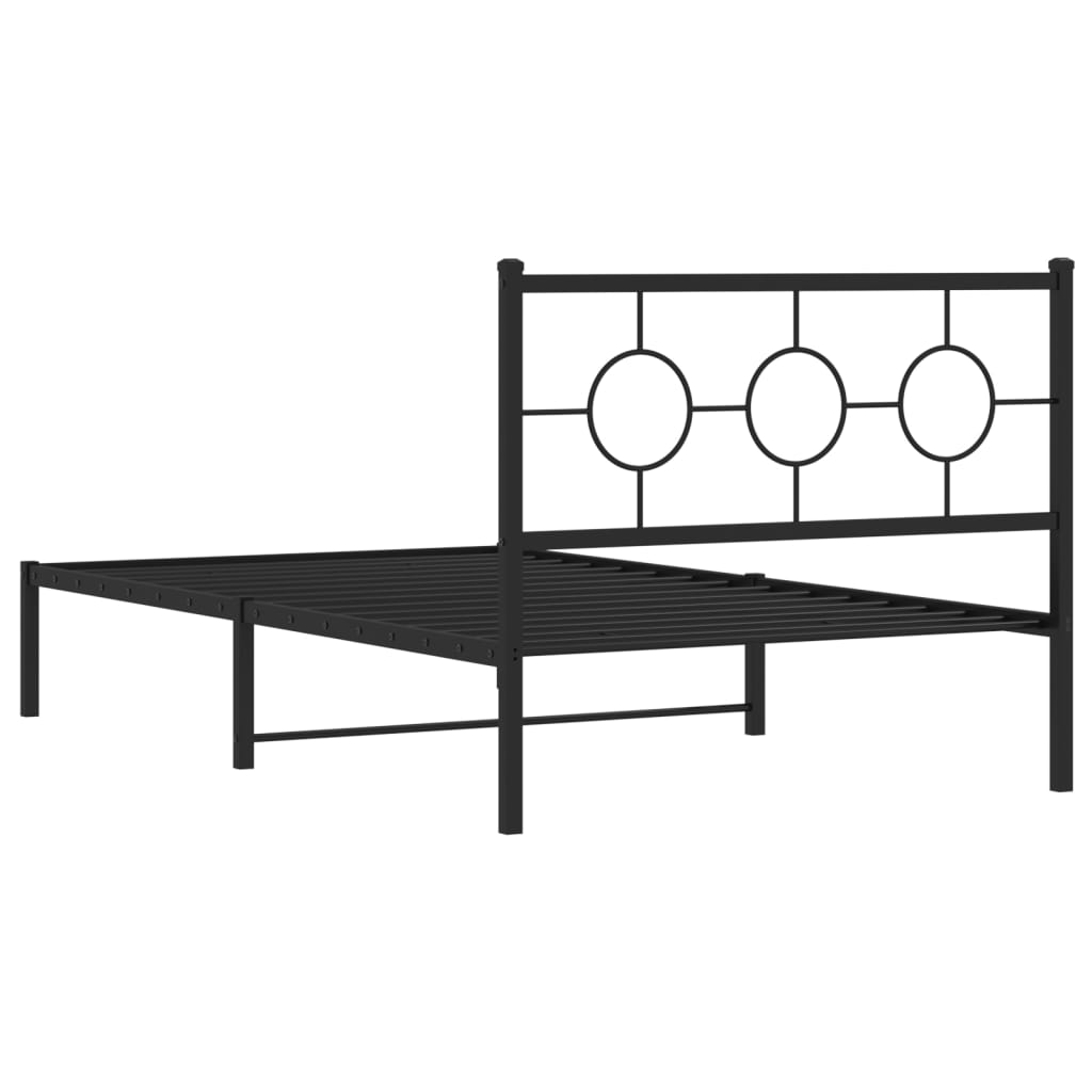 Giroletto con Testiera in Metallo Nero 107x203 cm 376222