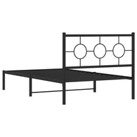 Giroletto con Testiera in Metallo Nero 107x203 cm 376222