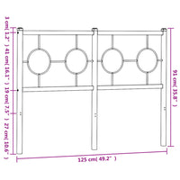 Testiera in Metallo Nero 120 cm 376257