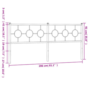 Testiera in Metallo Nero 200 cm 376264