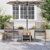 Sedie da Giardino con Cuscini 2pz Grigie in Polyrattan e Acacia 366248