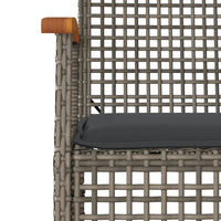 Sedie da Giardino con Cuscini 2pz Grigie in Polyrattan e Acacia 366248