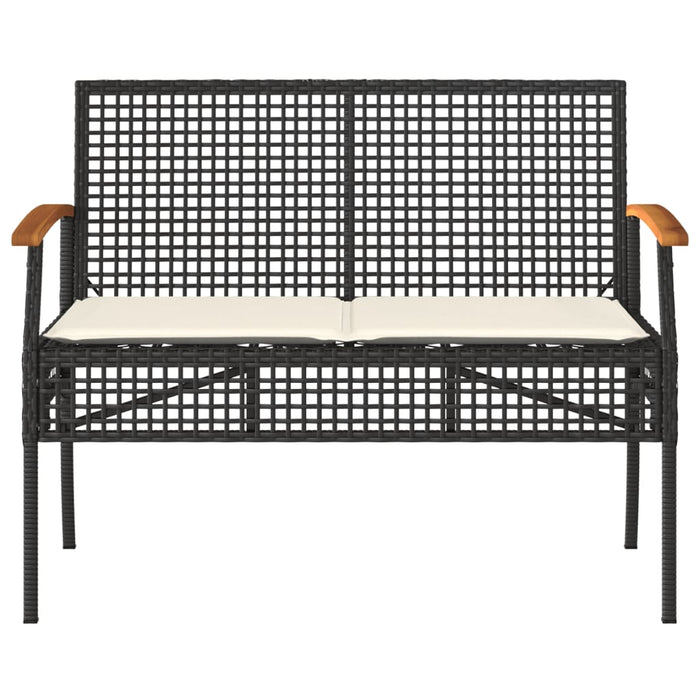 Set Divani da Giardino 4 pz con Cuscini Nero in Polyrattan 366266