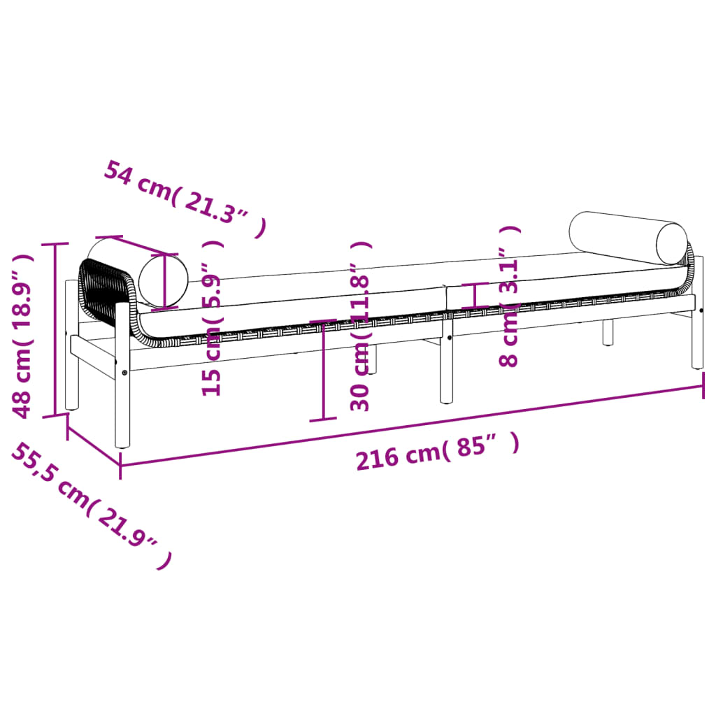 Panca da Giardino con Cuscino Grigia in Polyrattan e Acacia 366300