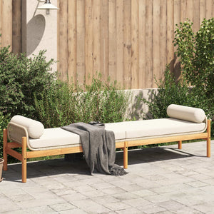 Panca da Giardino con Cuscino Beige in Polyrattan e Acacia 366301