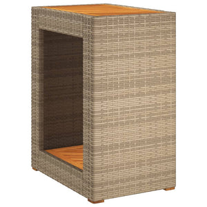 Tavolino da Giardino Piano Legno Beige 60x40x75 cm Polyrattan 366305