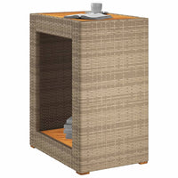 Tavolino da Giardino Piano Legno Beige 60x40x75 cm Polyrattan 366305