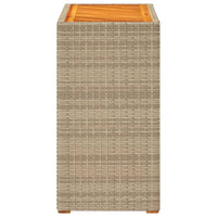 Tavolino da Giardino Piano Legno Beige 60x40x75 cm Polyrattan 366305