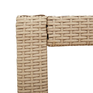 Tavolino da Giardino Piano Legno Beige 60x40x75 cm Polyrattan 366305