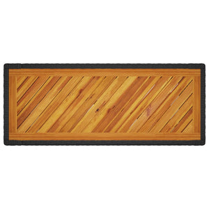 Tavolino da Giardino Piano Legno Nero 100x40x75 cm Polyrattan 366306