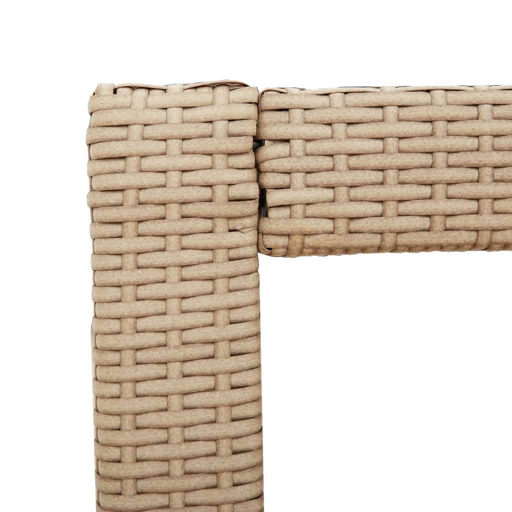 Tavolino da Giardino Piano Legno Beige 100x40x75 cm Polyrattan 366308