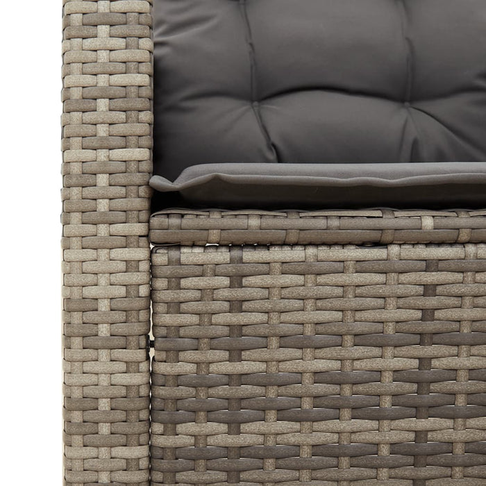 Sedia da Giardino con Cuscini Grigia in Polyrattan 366318