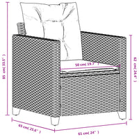 Sedia da Giardino con Cuscini Grigia in Polyrattan 366318