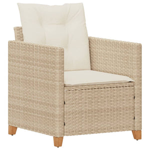 Sedia da Giardino con Cuscini Beige in Polyrattan 366319