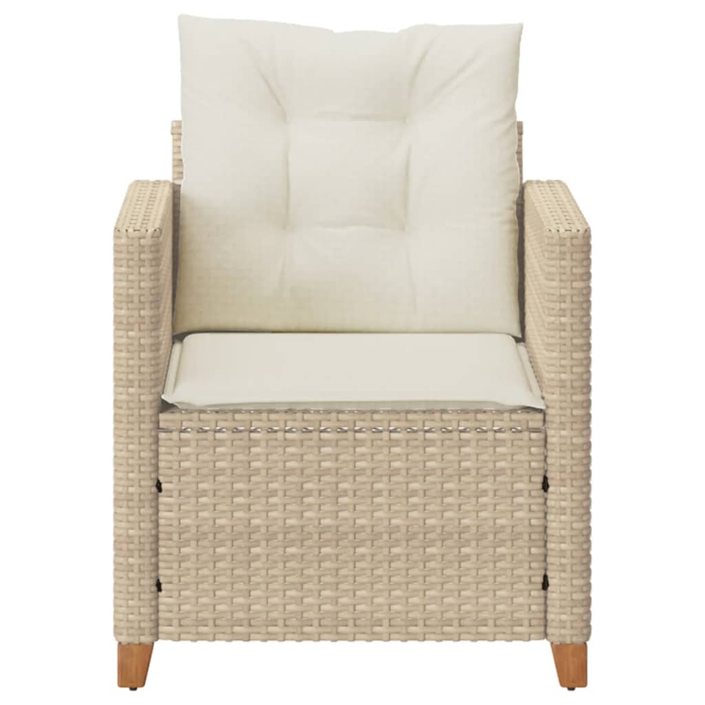 Sedia da Giardino con Cuscini Beige in Polyrattan 366319