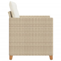 Sedia da Giardino con Cuscini Beige in Polyrattan 366319