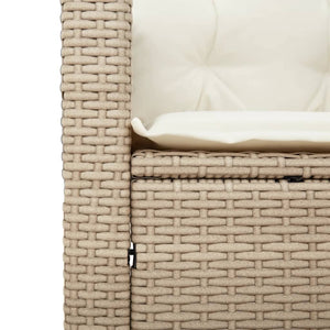 Sedia da Giardino con Cuscini Beige in Polyrattan 366319