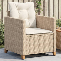 Sedia da Giardino con Cuscini Beige in Polyrattan 366319