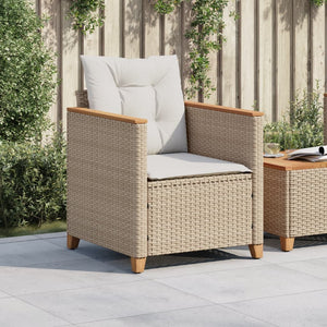 Sedia da Giardino con Cuscini Beige in Polyrattan 366323