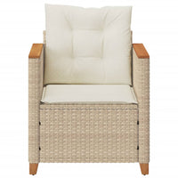 Sedia da Giardino con Cuscini Beige in Polyrattan 366323