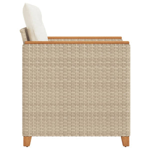 Sedia da Giardino con Cuscini Beige in Polyrattan 366323