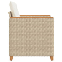 Sedia da Giardino con Cuscini Beige in Polyrattan 366323