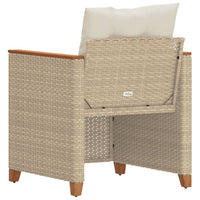 Sedia da Giardino con Cuscini Beige in Polyrattan 366323