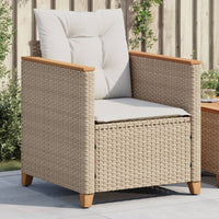 Sedia da Giardino con Cuscini Beige in Polyrattan 366323