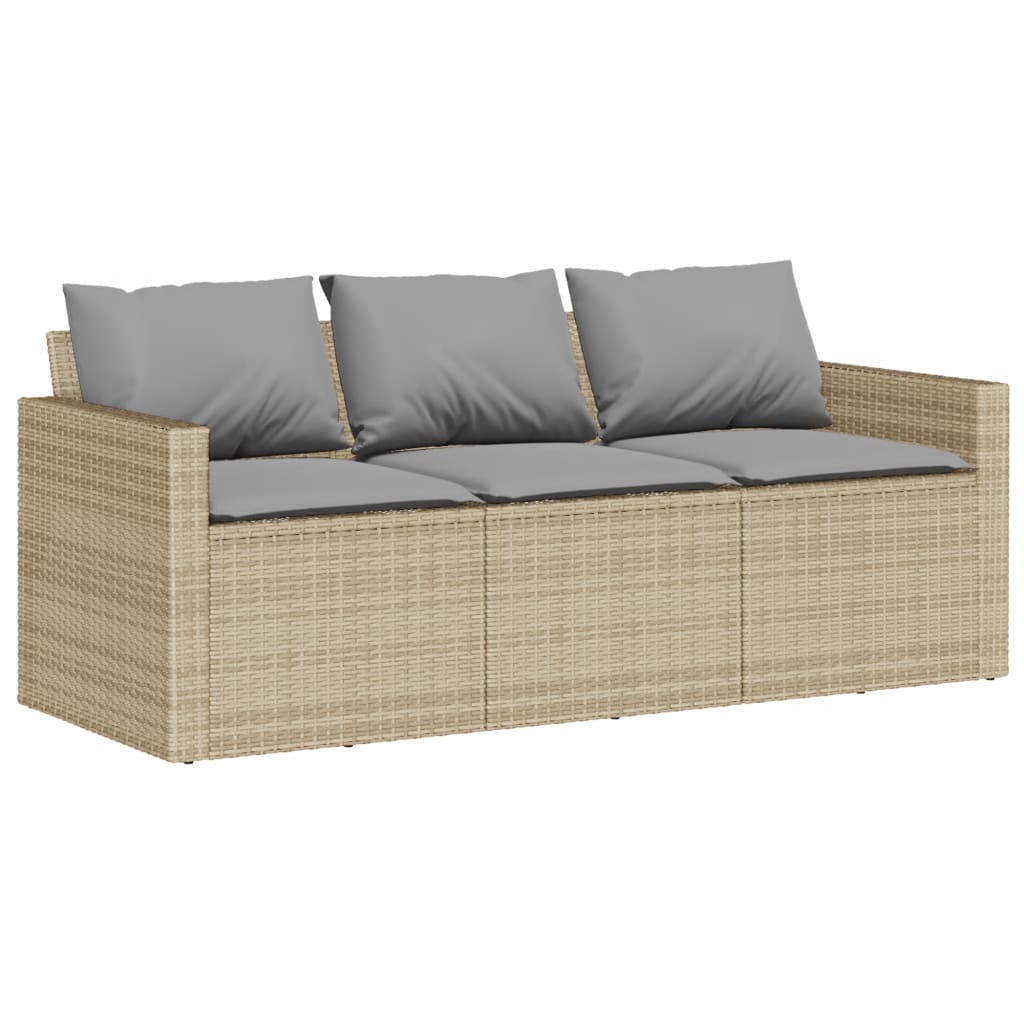 Set da Pranzo da Giardino 2 pz con Cuscini Beige in Polyrattan 366333