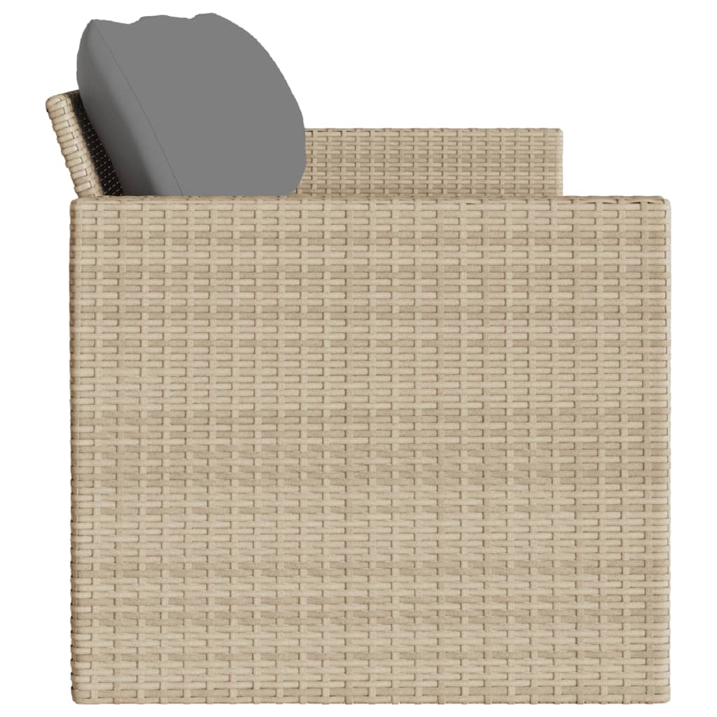 Divano da Giardino con Cuscini a 3 Posti Beige in Polyrattan 366345