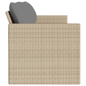 Divano da Giardino con Cuscini a 3 Posti Beige in Polyrattan 366345