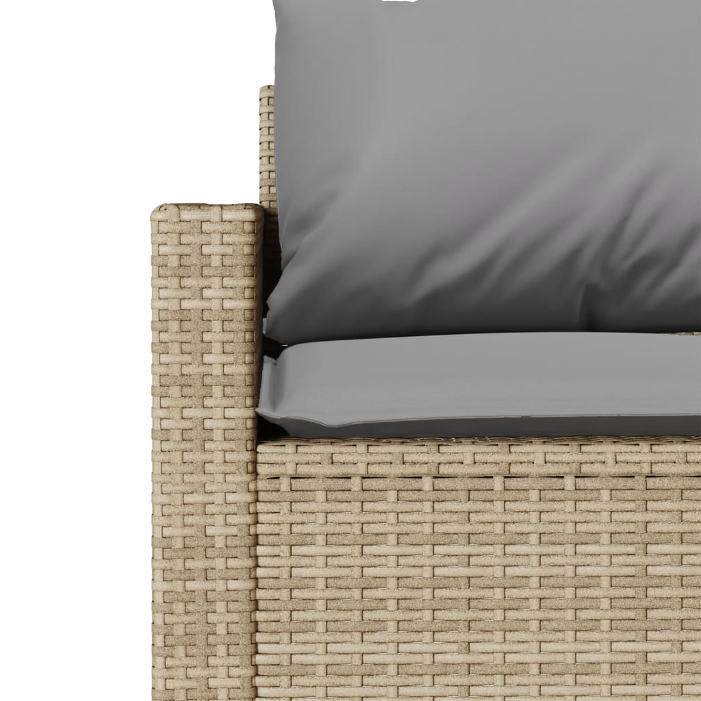 Divano da Giardino con Cuscini a 3 Posti Beige in Polyrattan 366345