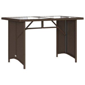 Tavolo Giardino Piano in Vetro Marrone 110x68x70 cm Polyrattan 366351