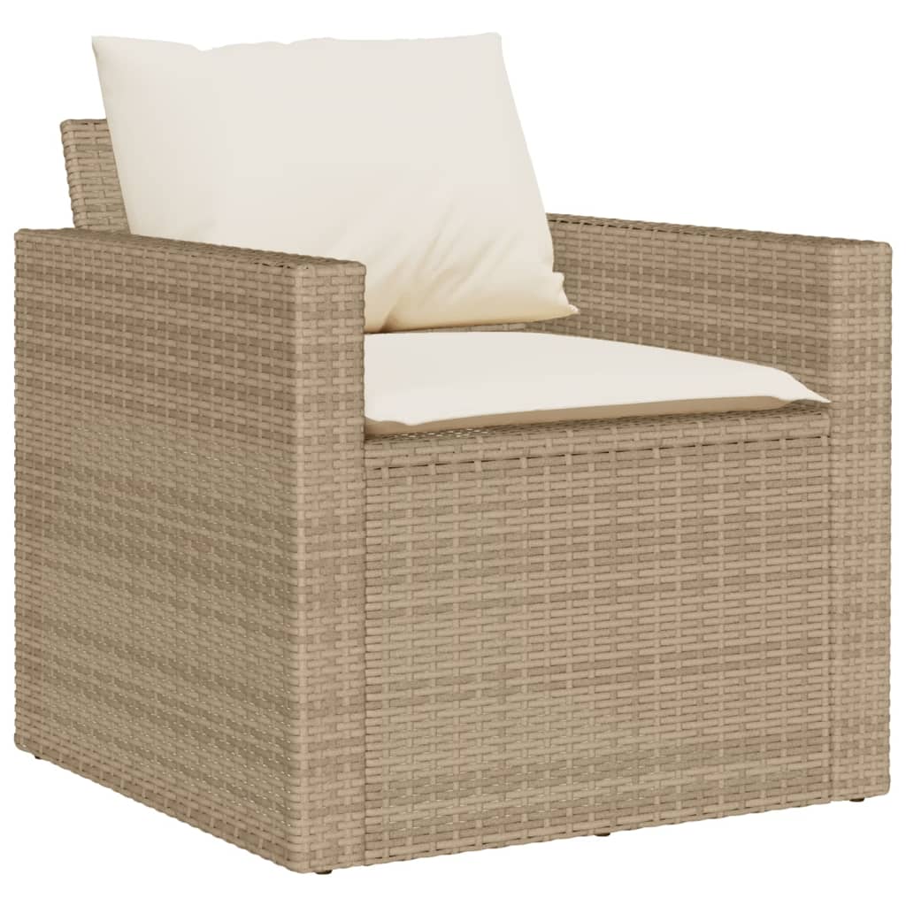 Set Divano da Giardino 4 pz con Cuscini Beige in Polyrattan 366362