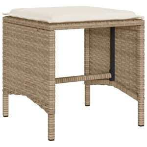 Set Divano da Giardino 4 pz con Cuscini Beige in Polyrattan 366362