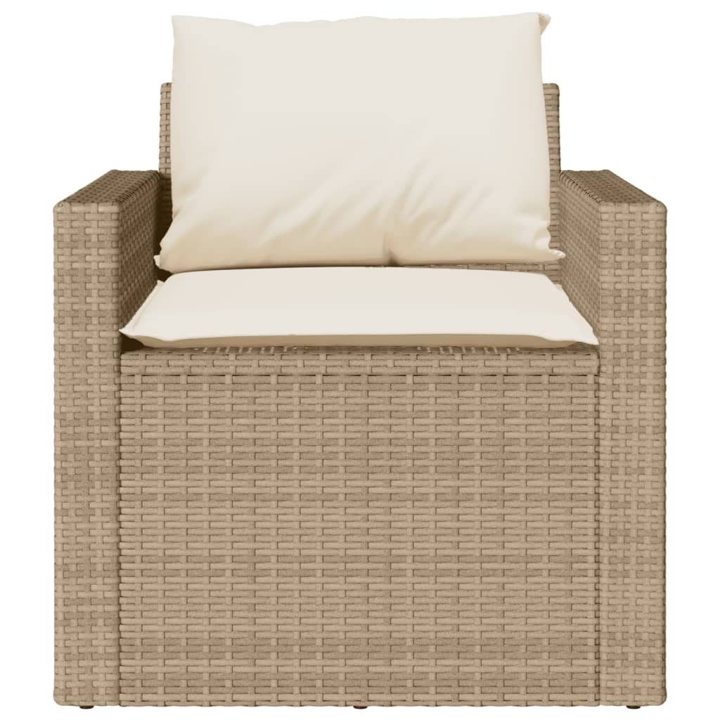 Set Divano da Giardino 4 pz con Cuscini Beige in Polyrattan 366362