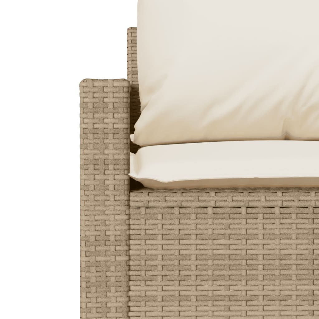 Set Divano da Giardino 4 pz con Cuscini Beige in Polyrattan 366362