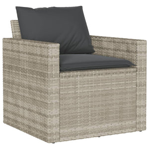 Set Divano da Giardino 4pz con Cuscini Grigio Chiaro Polyrattan 366364